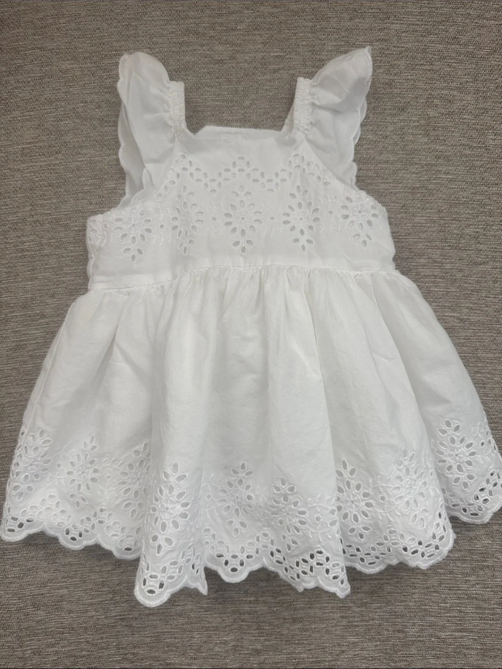Gap White Eyelet Ruffle Sundress for Girls18-24m